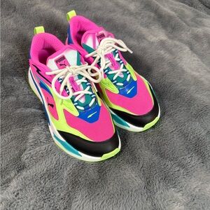 Puma Women's Pink and Blue Sneakers